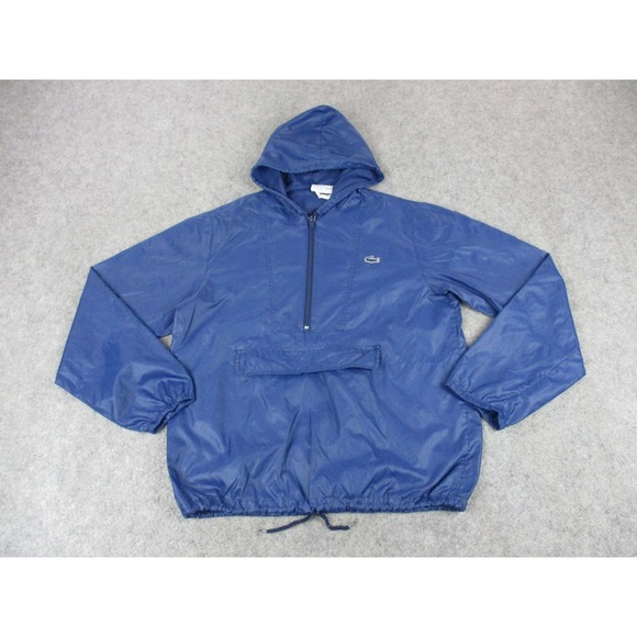 Lacoste Other - VINTAGE Lacoste Jacket Boys XL Blue Izod Anorak Windbreaker Hooded Lightweight‎